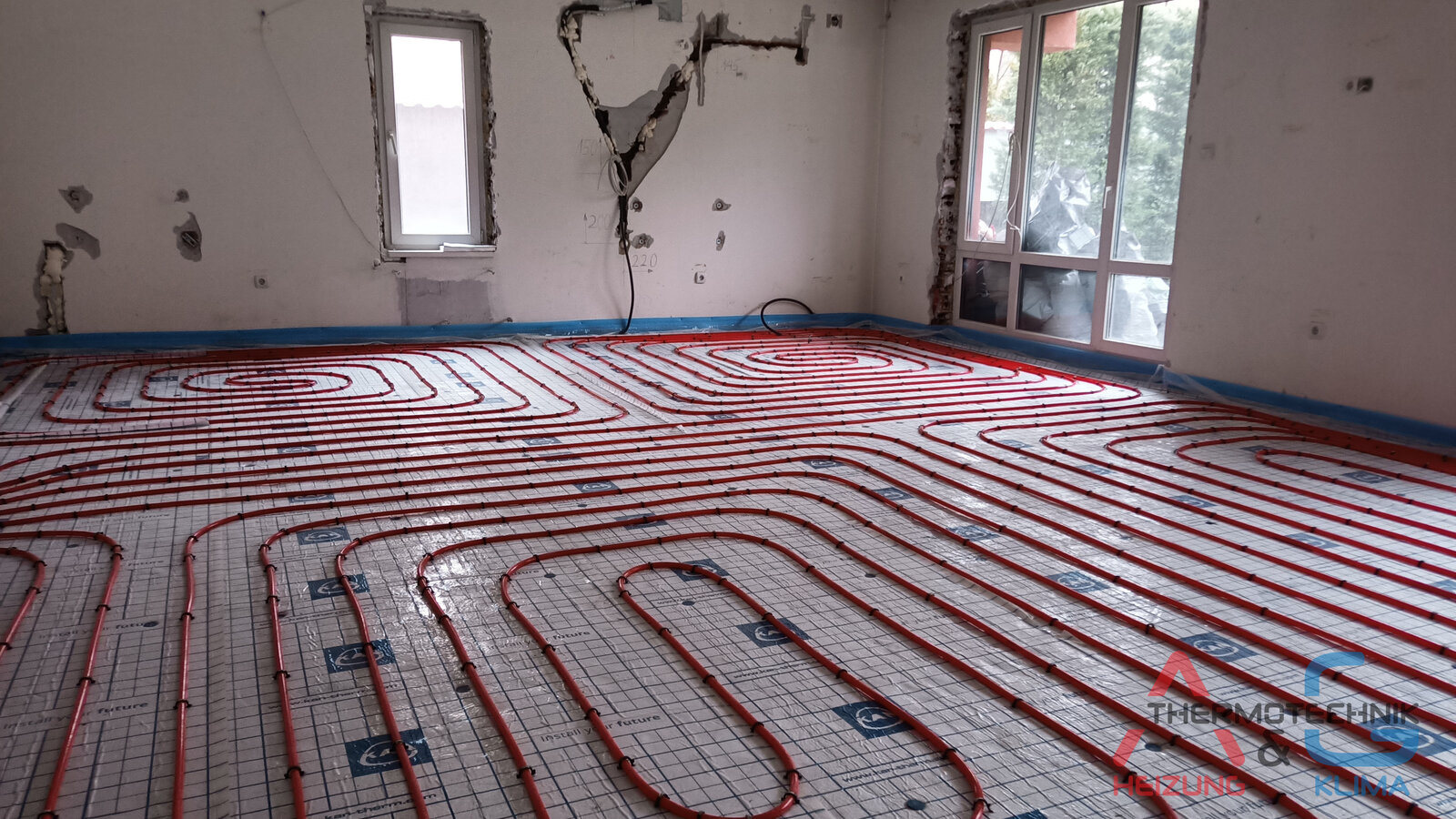 Installation von Fußbodenheizung in einer Wohnung